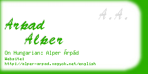 arpad alper business card